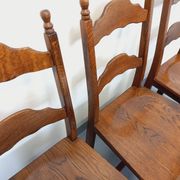 Set of 6 vintage brutalist chairs in oak wood from the 60s