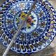 Openwork ceramic dish, hand-painted, Alcobach, Portugal, 35 cm diameter
