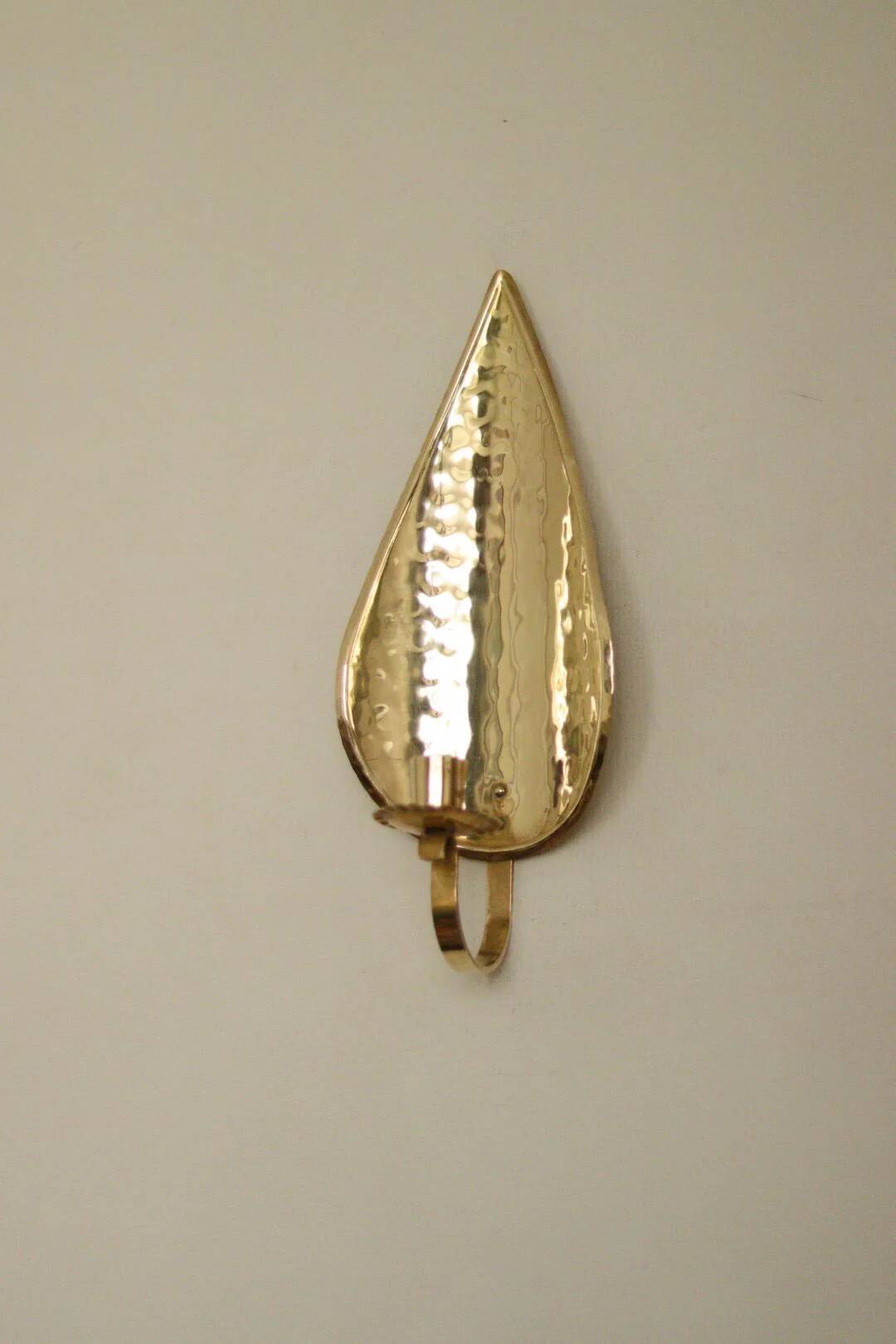 Single mid-century Swedish brass sconce