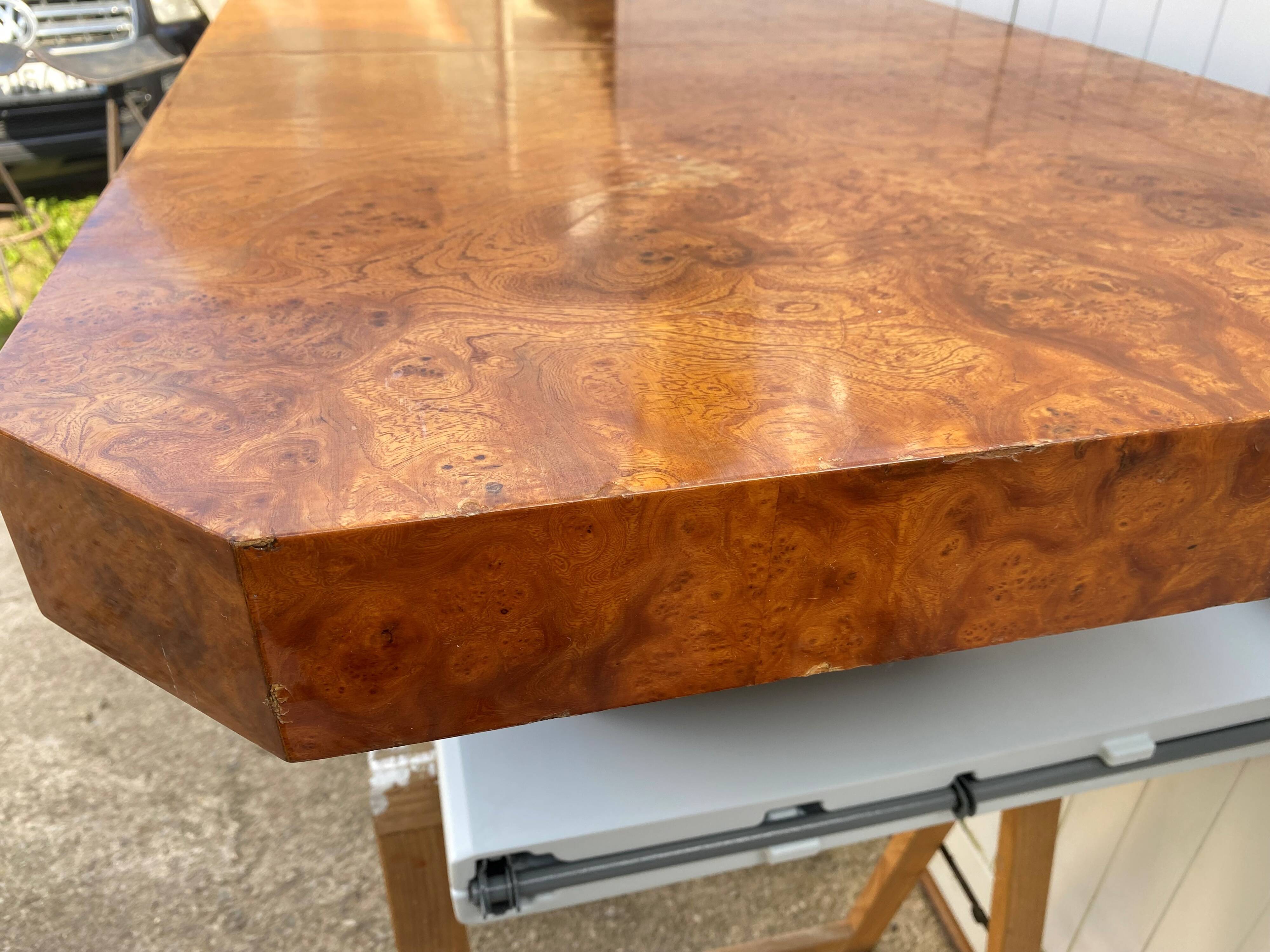 Elm burl coffee table/bar