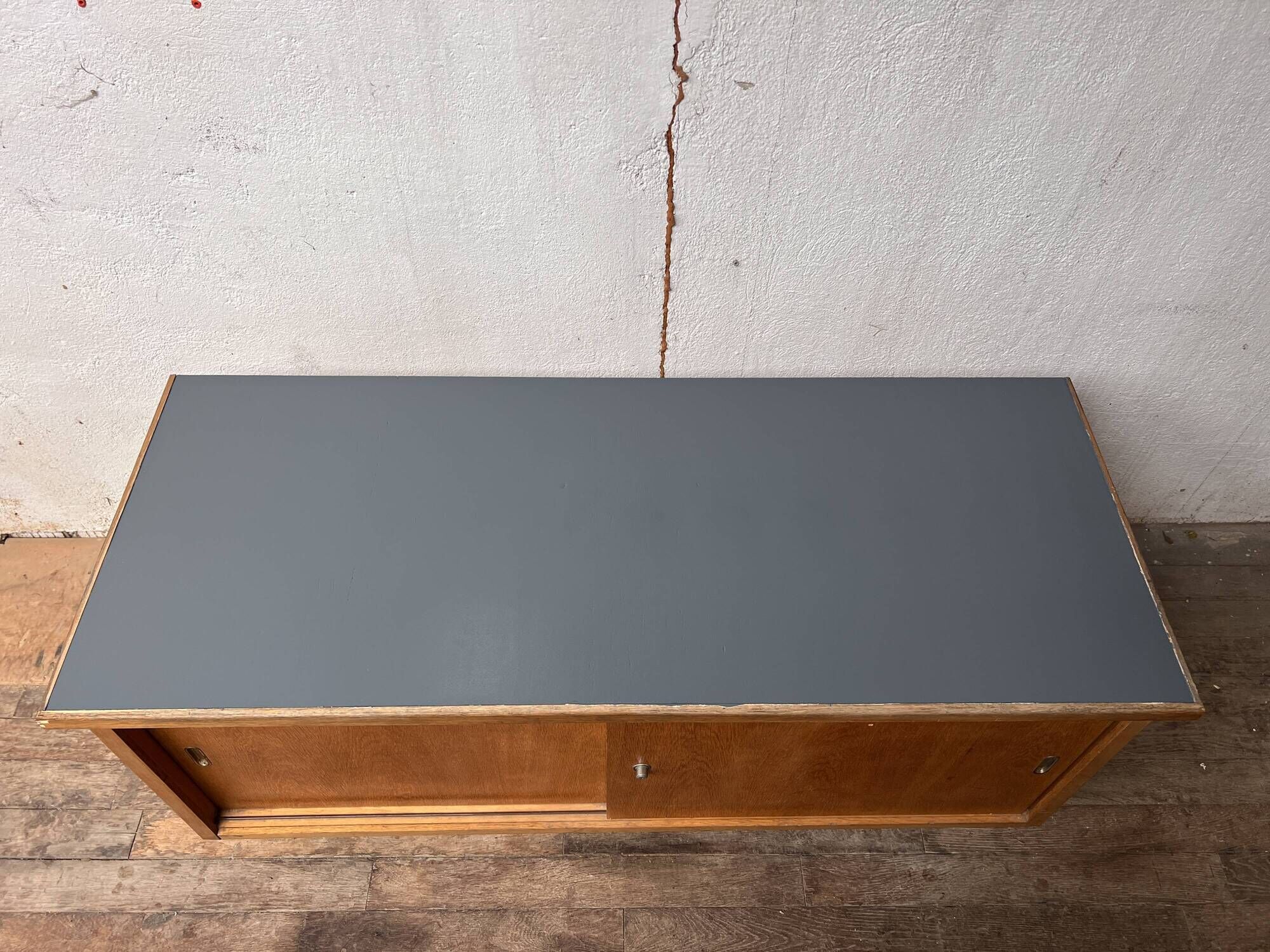 Vintage TV / hi-fi cabinet sideboard - oak - 50/60 - French modernist