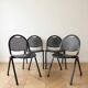 Set of 4 industrial design chairs in black steel