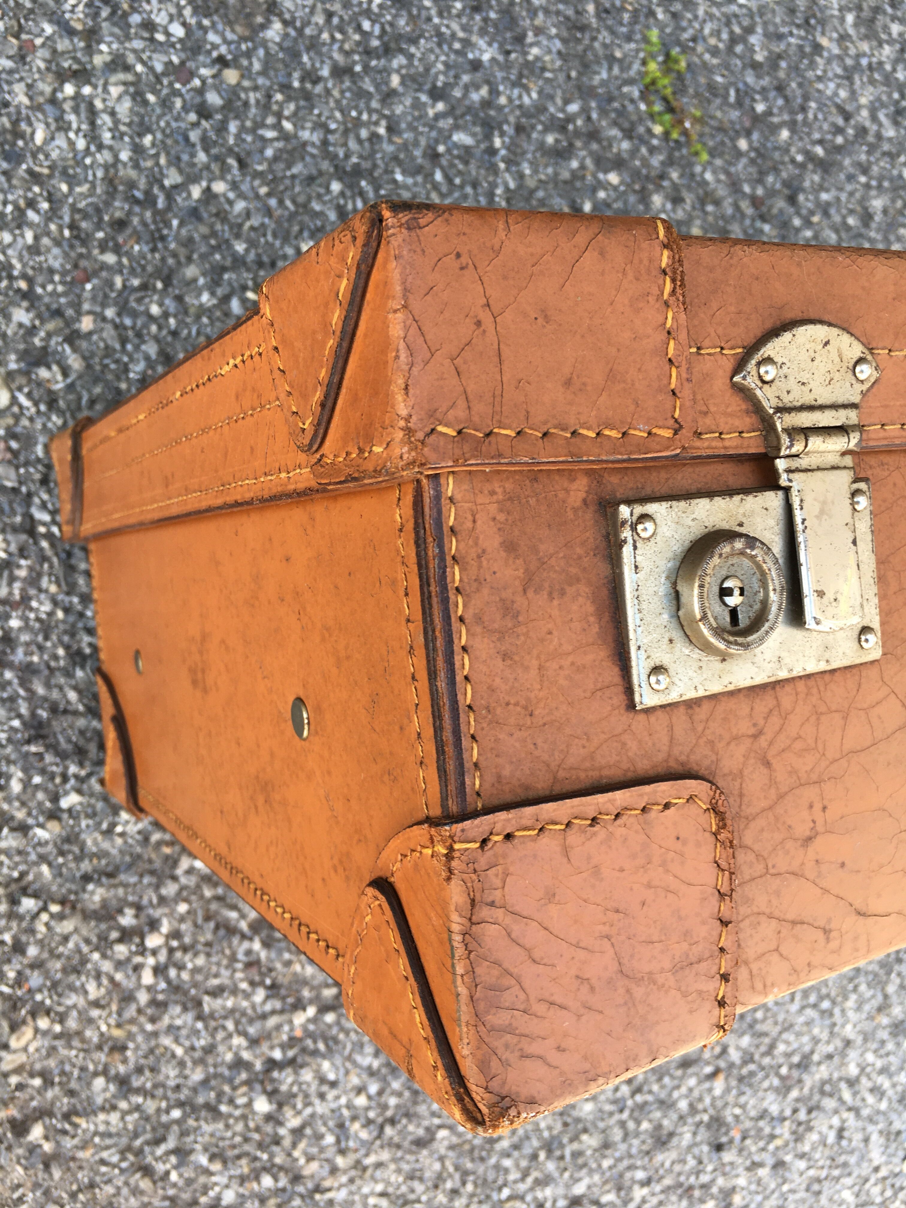 Leather suitcase