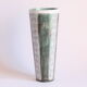 Striped green vase by Faiencerie Thulin, Belgium 1950s.