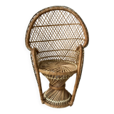 doll's armchair in wicker and rattan, Emmanuelle type, 1960s