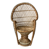 doll's armchair in wicker and rattan, Emmanuelle type, 1960s