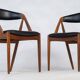 Leather Chairs in Teak by Kai Kristiansen, Denmark, 1960s, Set of 2