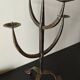Large Brutalist Wrought Metal Candlestick - Early 20th Century