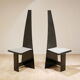 Set of 2 x chairs of corridor modernists Plywood lacquered, 1930 s