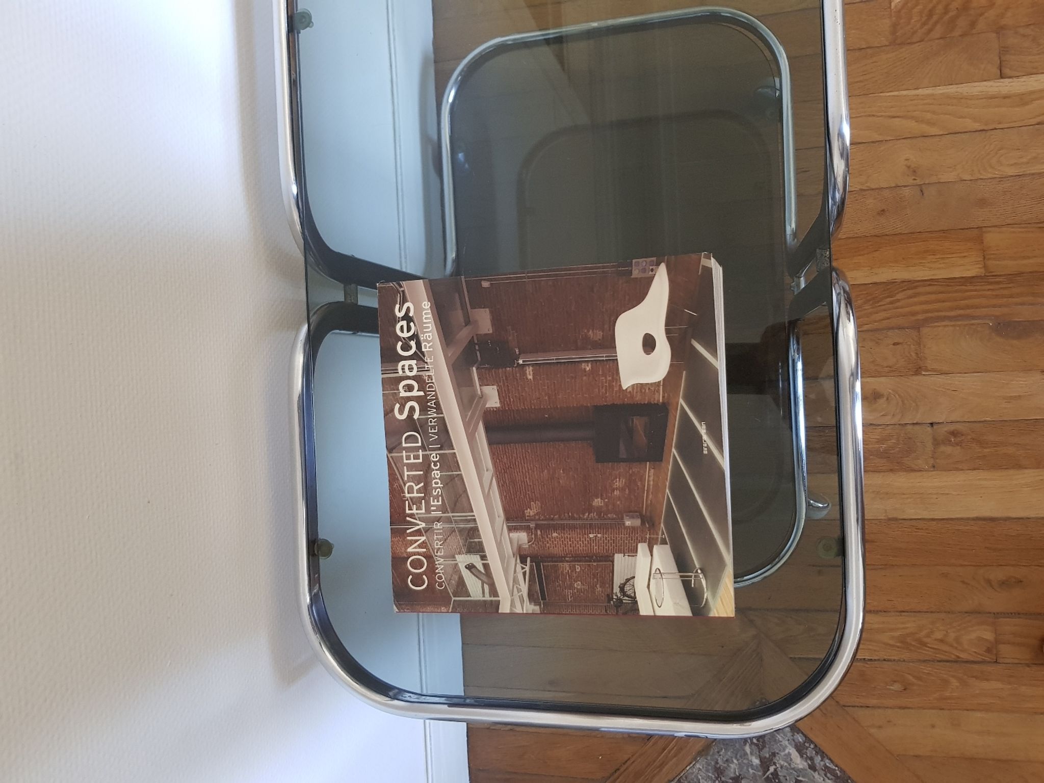 Metal and glass coffee table