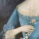 Louis XV table oil on canvas frame with gold leaf.