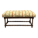 Antique Turned Wood Bench, Floral Tapestry Seat, 20th Century