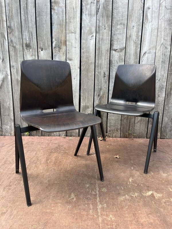 Vintage Galvanitas S22 chair by Wim Rietveld, dark brown