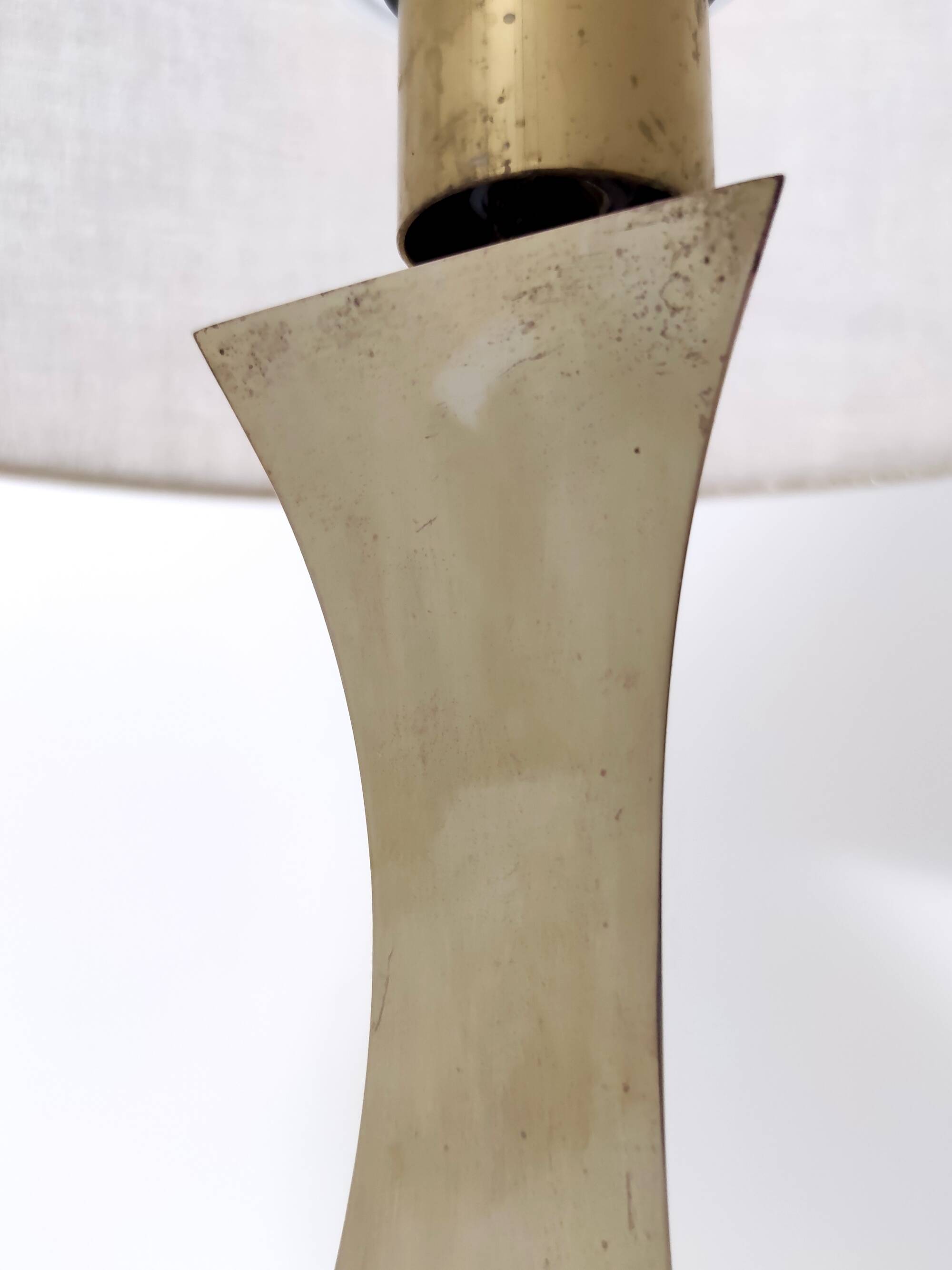 Pair of Postmodern Brass Table Lamps by Montagna Grillo and Tonello, Italy