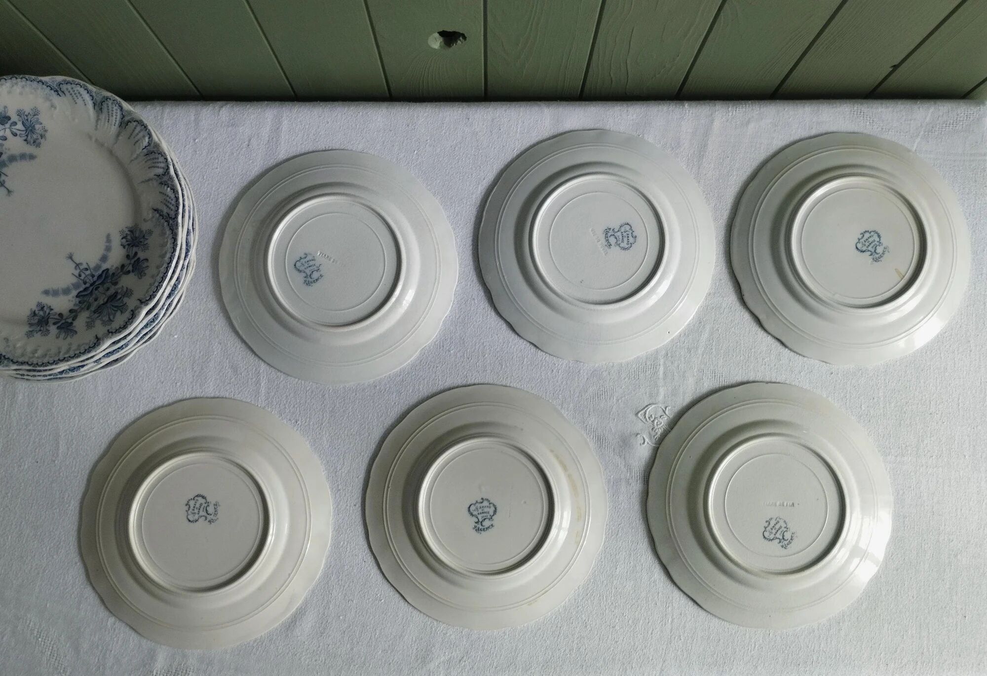 "Regency" - 6 dessert plates in ironstone St-Amand & Hamage