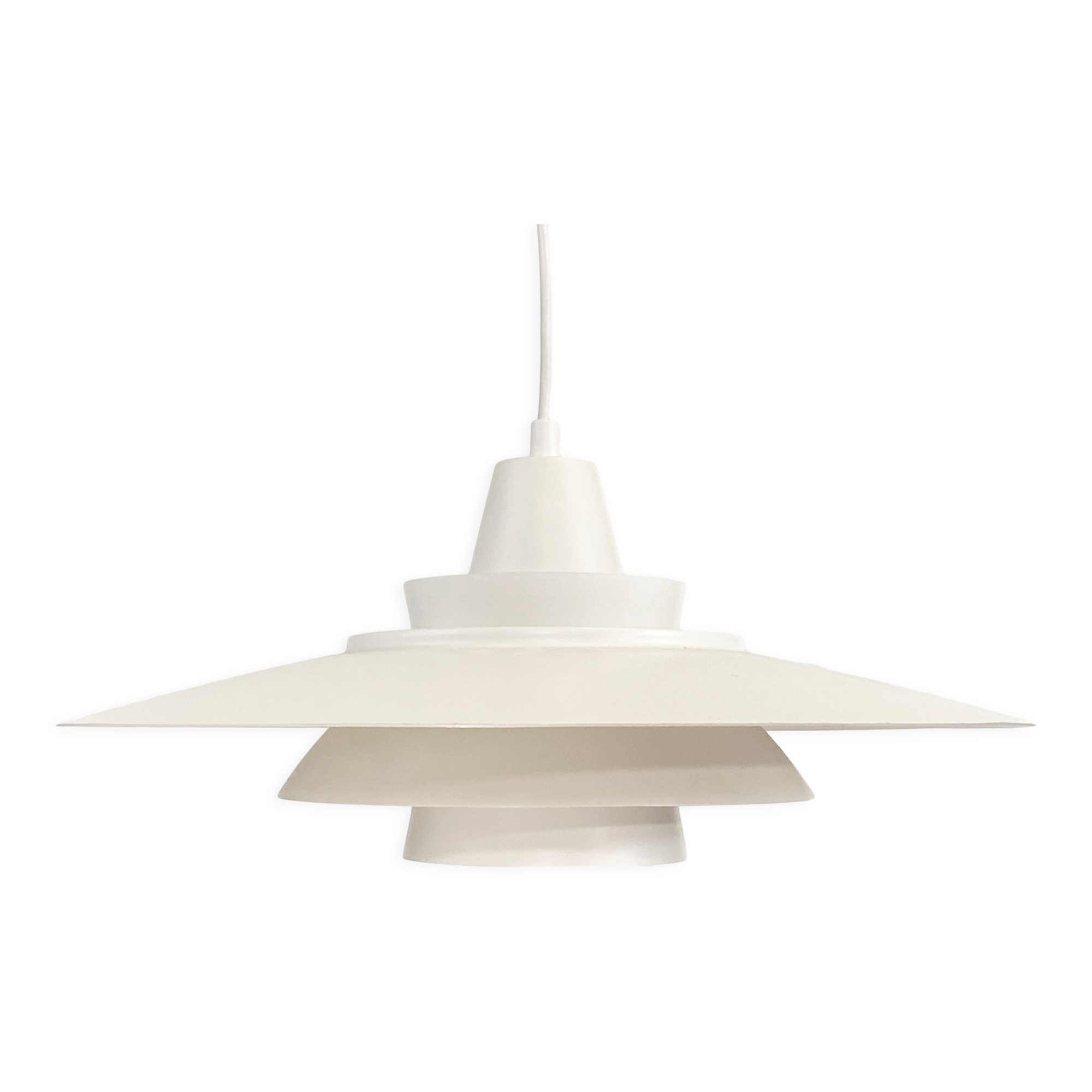 Large layered pendant light by David Mogensen for Superlight. Denmark 1970s