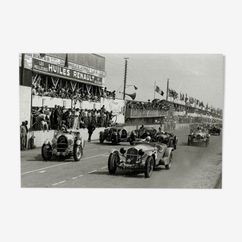 Photographie  "Les 24 h du Mans" 1934  grand format : 20 x 30 cm