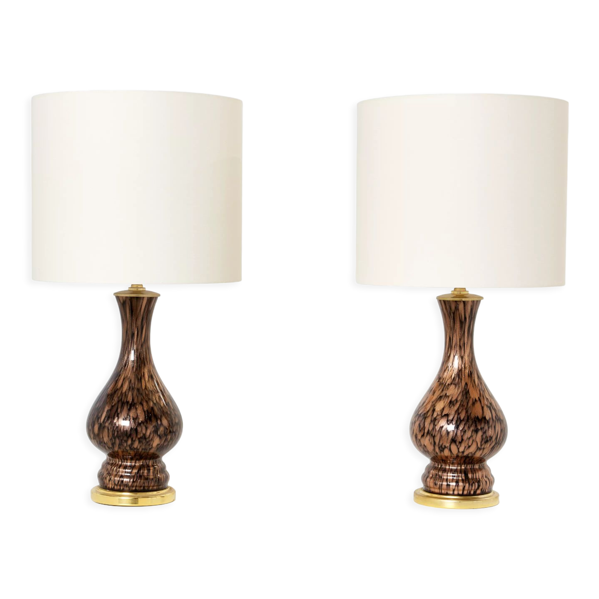 Pair of glass lamps Murano by Vincenzo Nason 1960