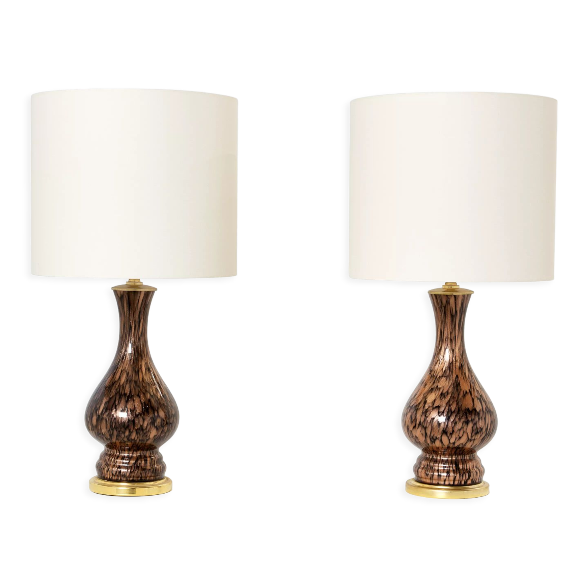 Pair of glass lamps Murano by Vincenzo Nason 1960