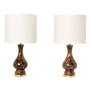 Pair of glass lamps Murano by Vincenzo Nason 1960