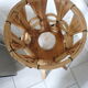 Lampadaire vintage en bambou et rotin