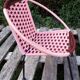 Pink nylon rope child's basket armchair