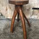 Tabouret Sellette Bois Brut + Assise Rondin Vintage