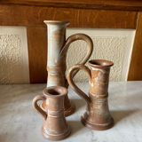 Vintage stoneware candlesticks