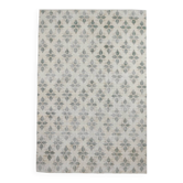 Tapis persan ancien ivoire et vert à motifs géométriques, 198x296