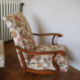 Four 1950s armchairs - wooden armrests