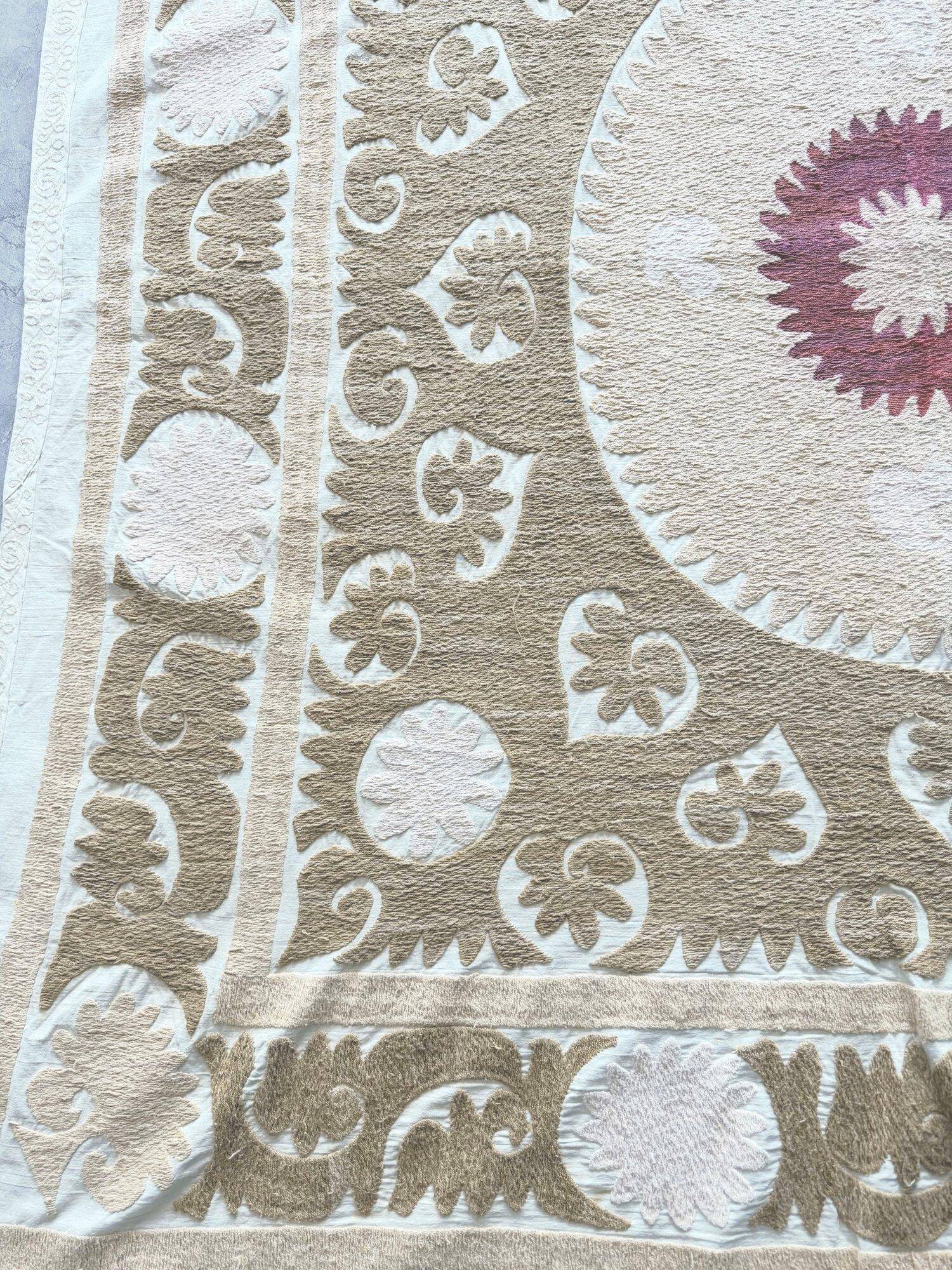 Vintage hand-embroidered tablecloth 145x154 cm