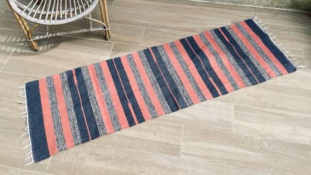 VINTAGE 80s Cotton Kilim RUG