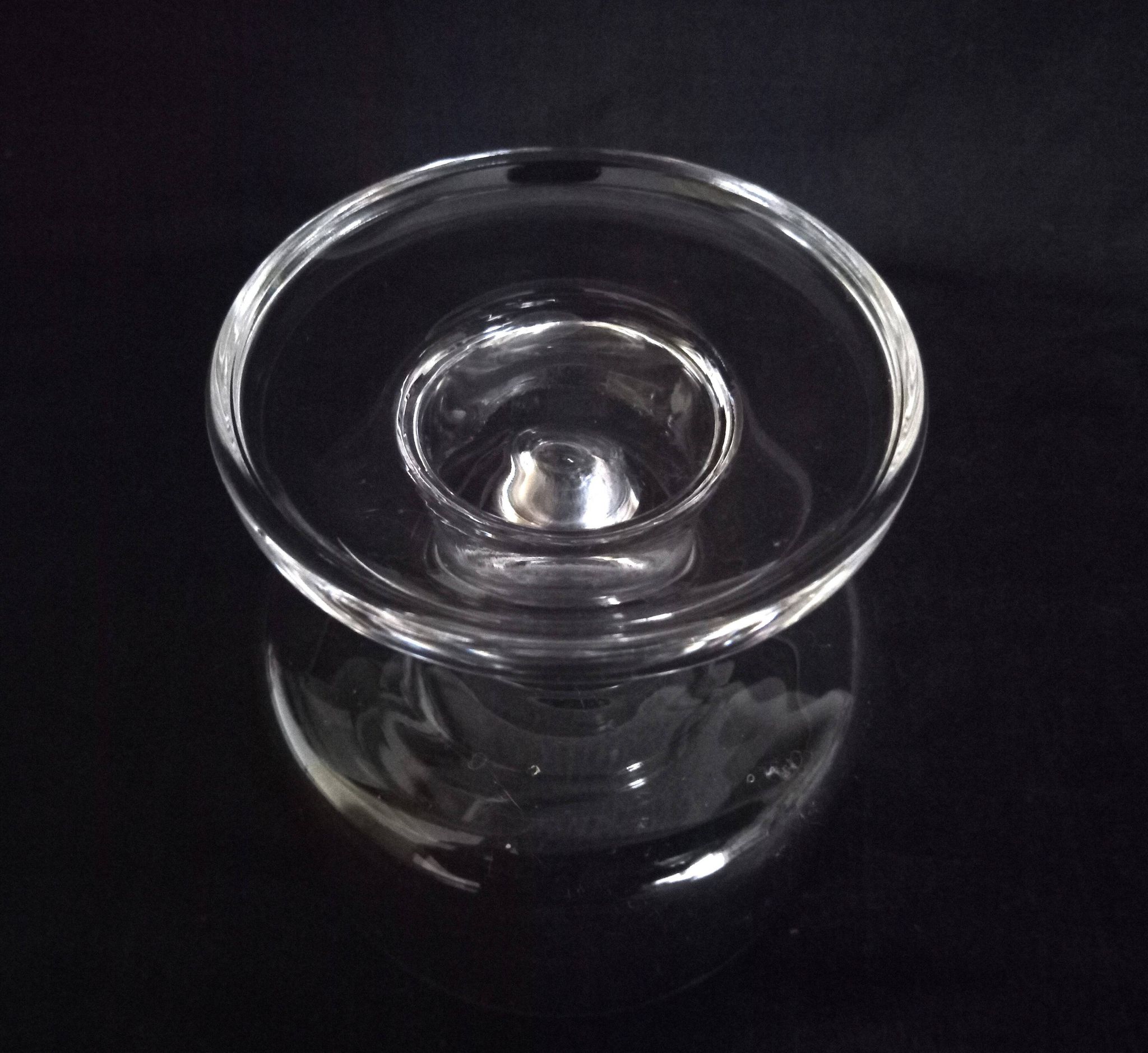 Set of 10 Art Deco crystal footed bowls.