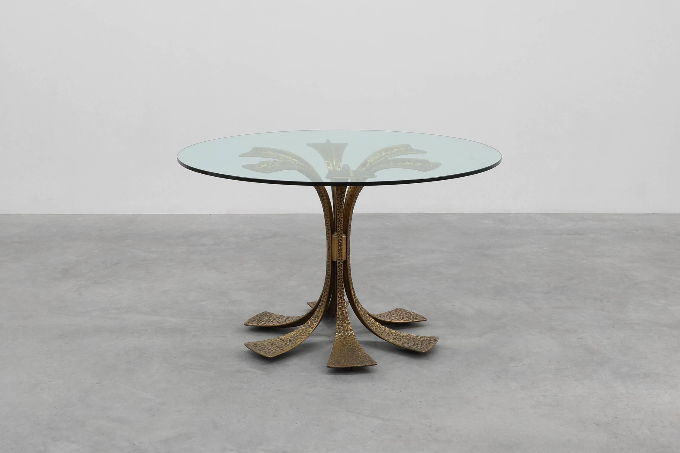 Hammered Bronze Table by Luciano Frigerio for Frigerio di Desio, Italy ca.