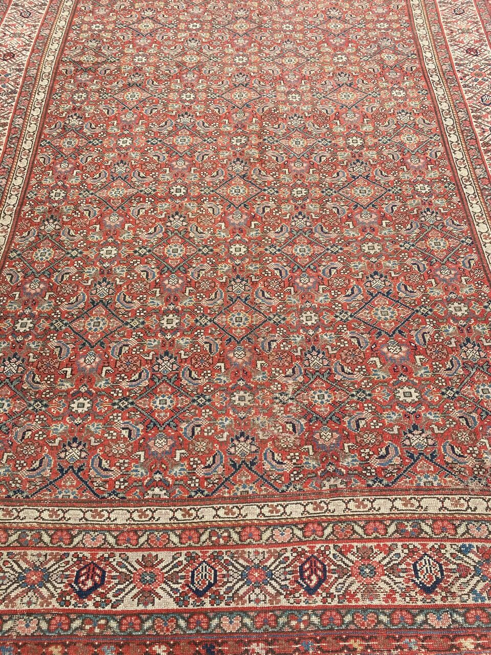 Large old Kurdish Persian carpet Malayer in length 200x490 cm