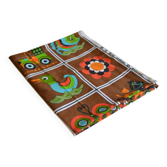 Vintage fabric 1970 70's france 114 / 186 cm