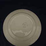 Opaque porcelain plate HBCM Creil Montereau model Huguette diam 22.5 cm