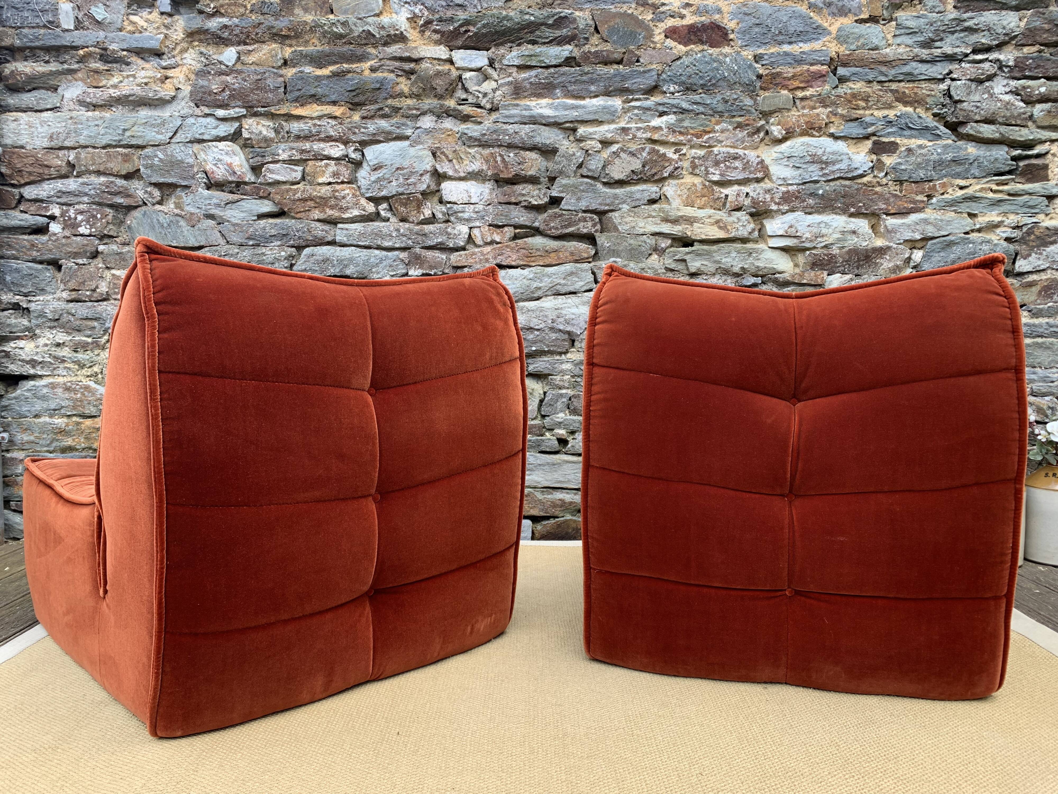 Pair of 70s velvet heaters