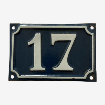 Enamelled street number 17