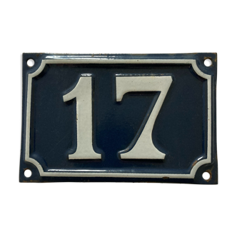 Enamelled street number 17