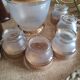 Carafe and 5 glasses set in art deco granite glass