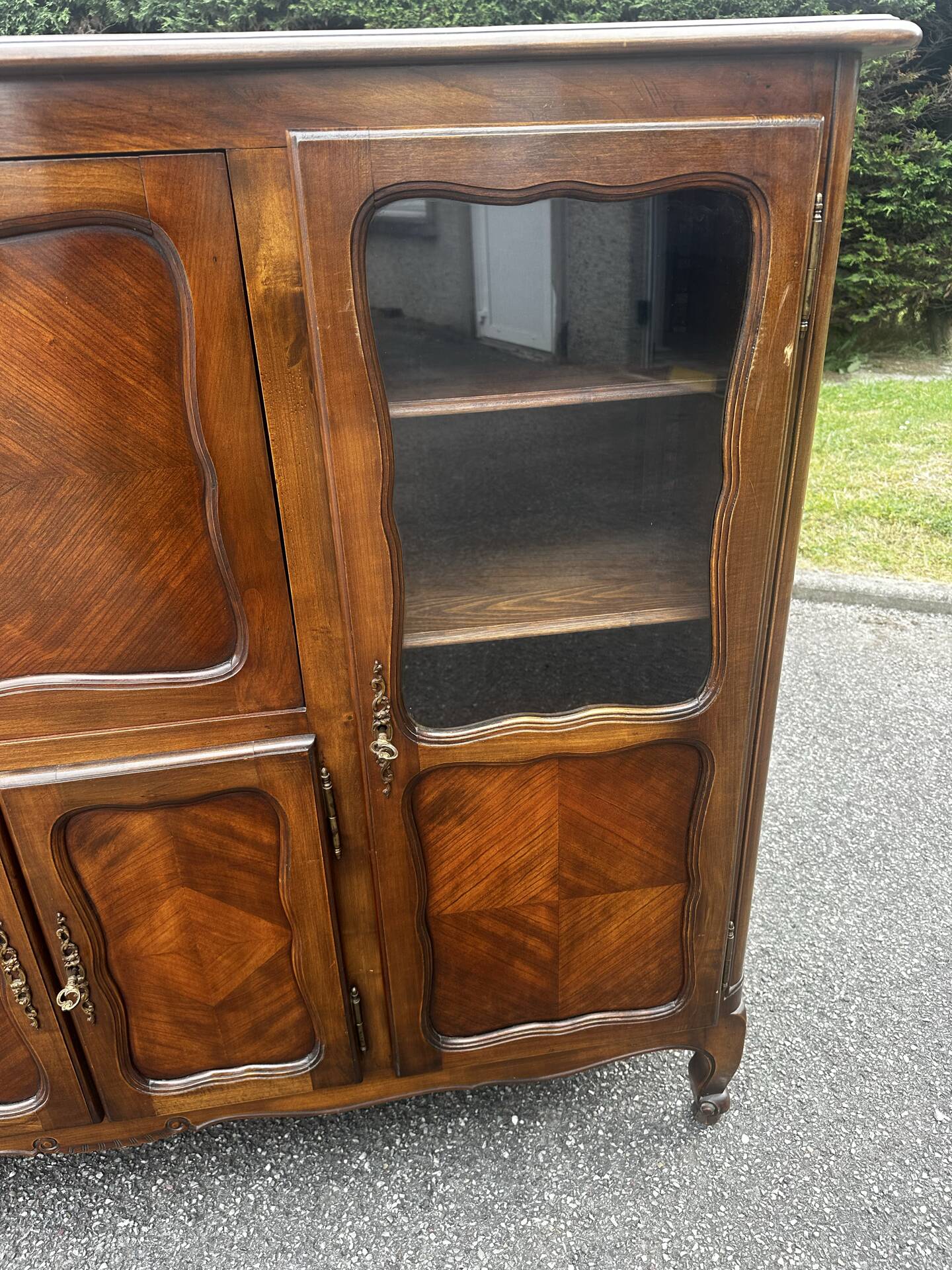 Sideboard, Louis XV style secretary in cherry wood, 1960s.