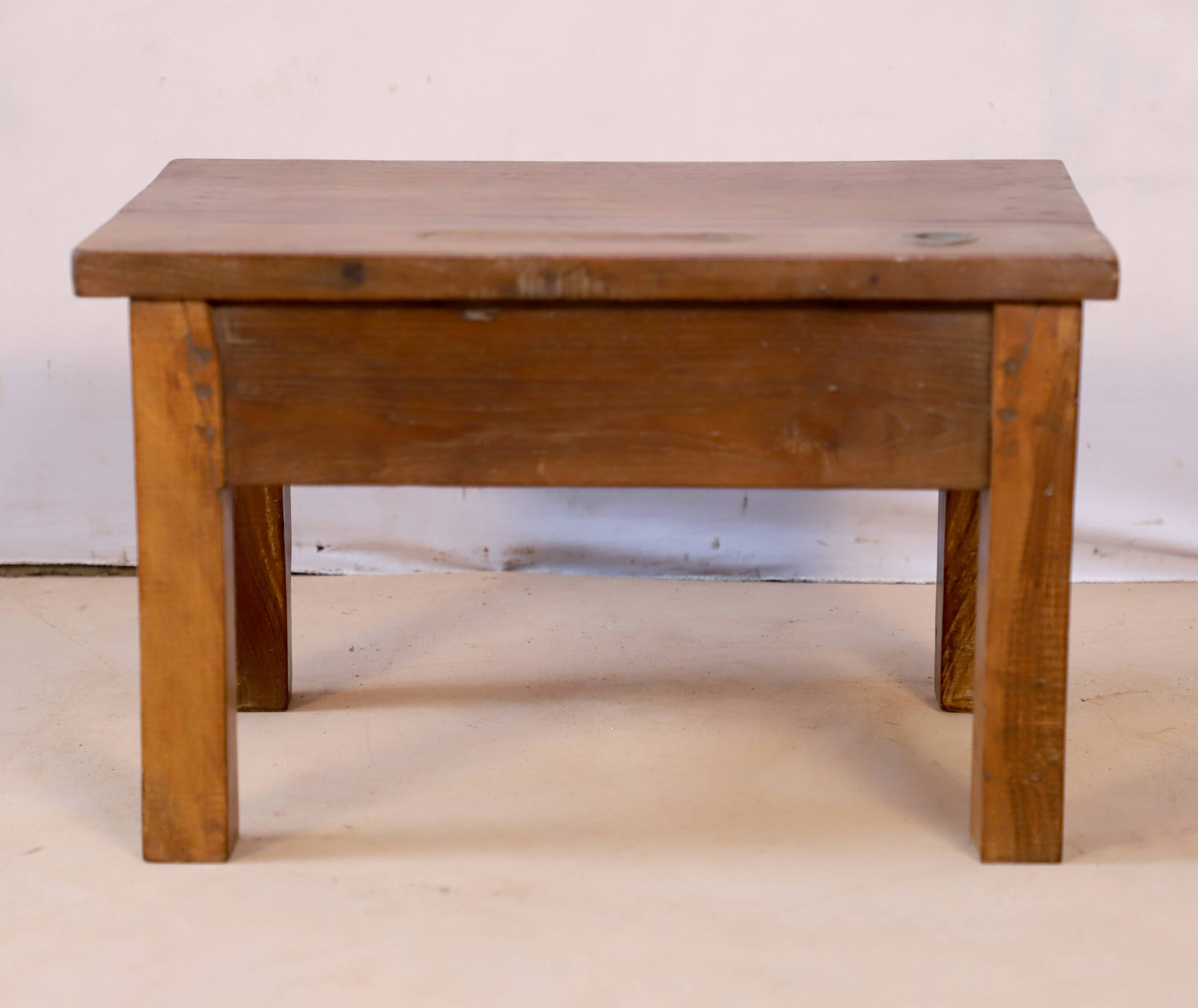 Bedside table - side table in natural burmese teak