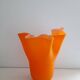 Satin orange opaline handkerchief vase