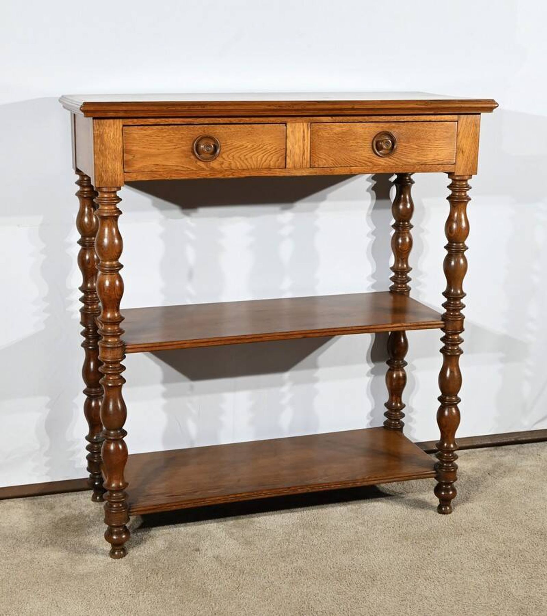 Sideboard at waist height, oak console, Louis Philippe style, 2nd part of the 19th century.