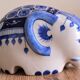 Elephant piggy bank to break in Thai ceramic