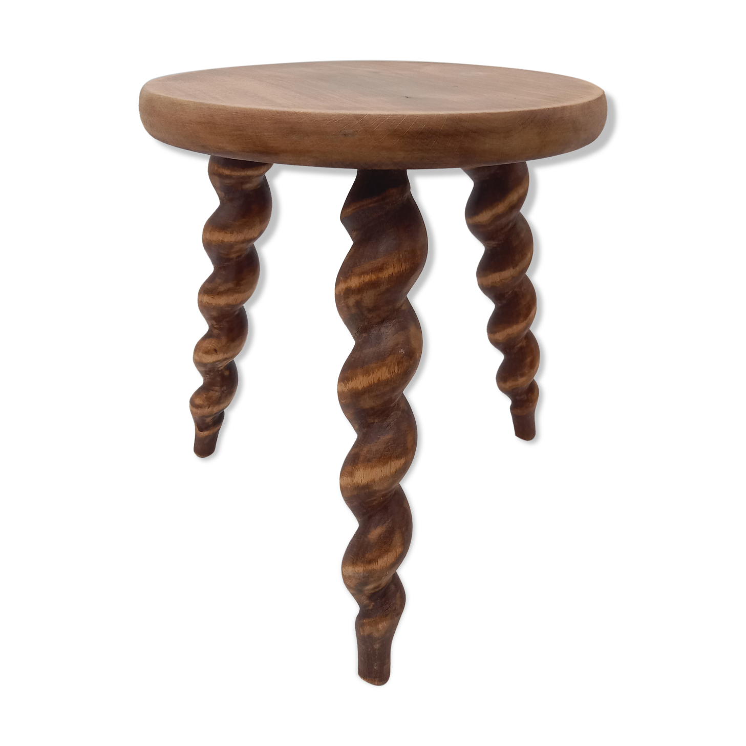 Turned wooden stool