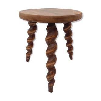Turned wooden stool