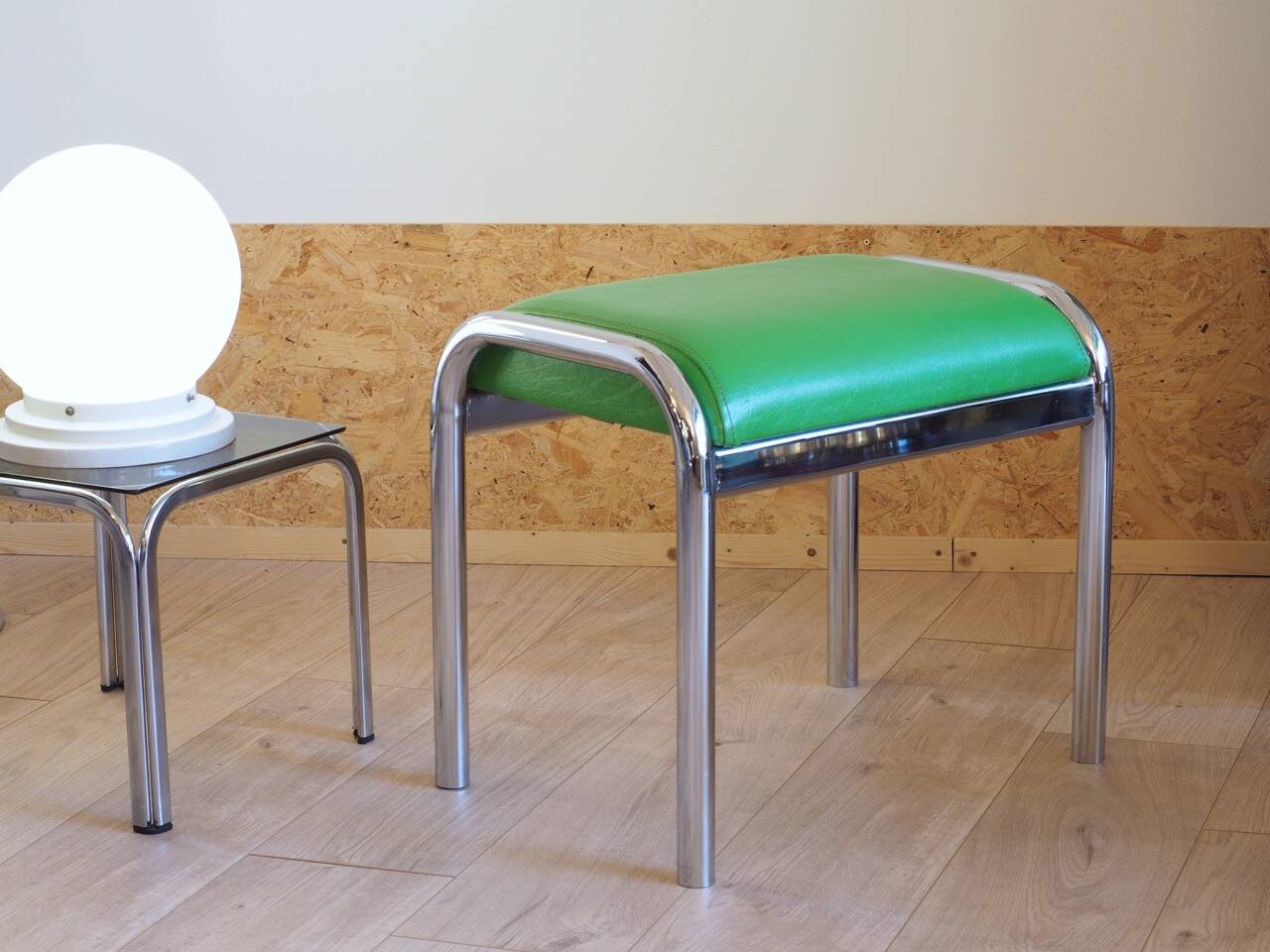 Vintage apple green stool or footrest