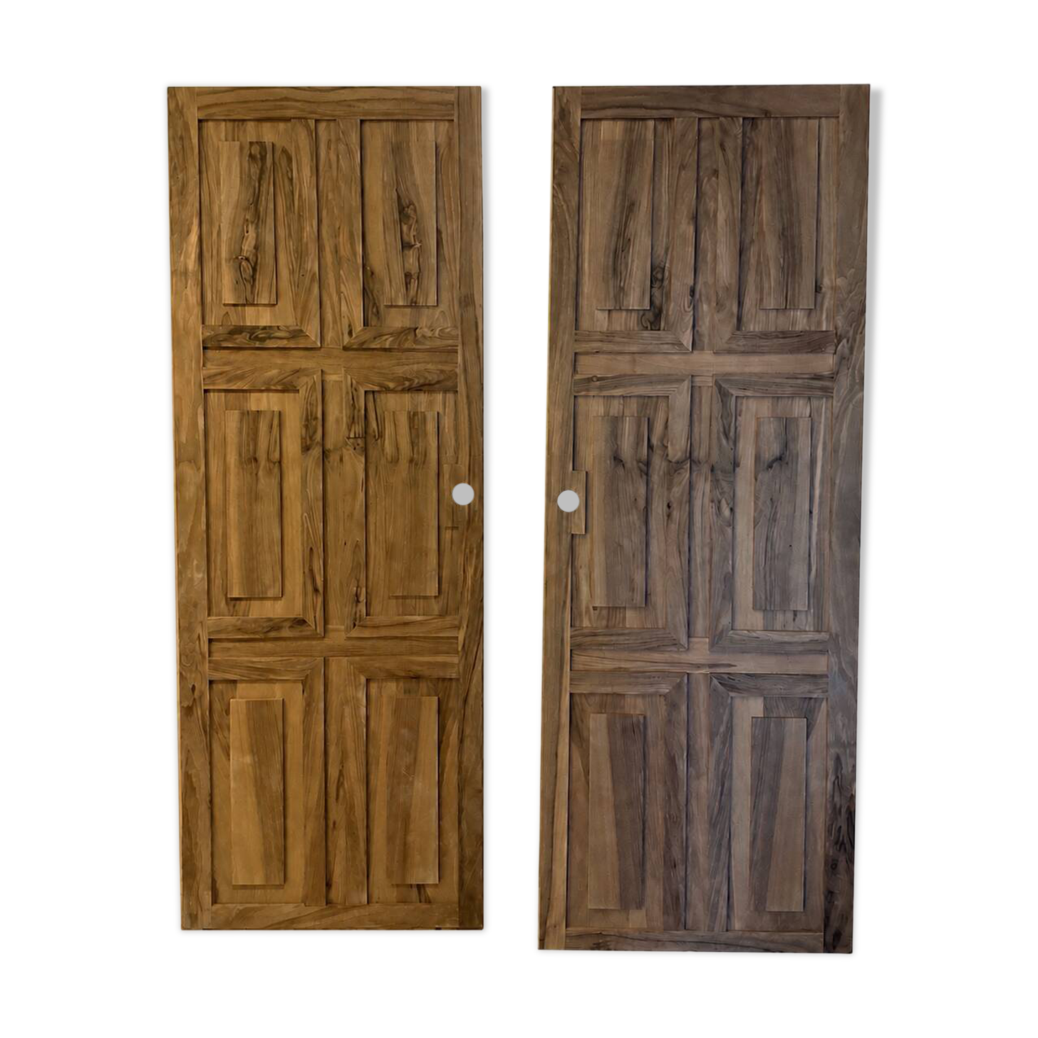 2 sliding doors in solid walnut – Scrigno system – 204 x 72 cm
